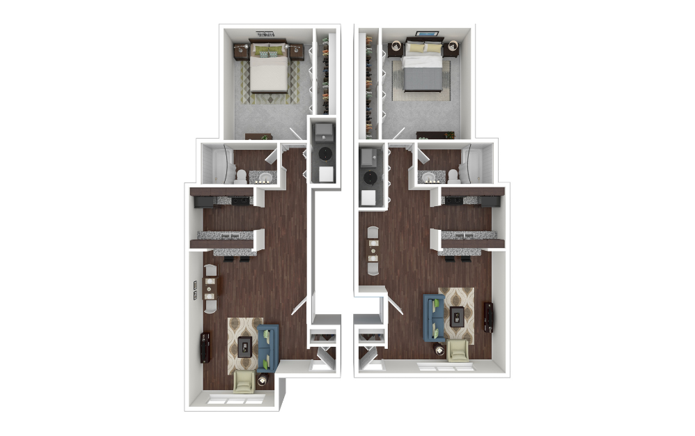 A3 Floorplan-Southwind Village Apartments 3D Apartment Floorplan