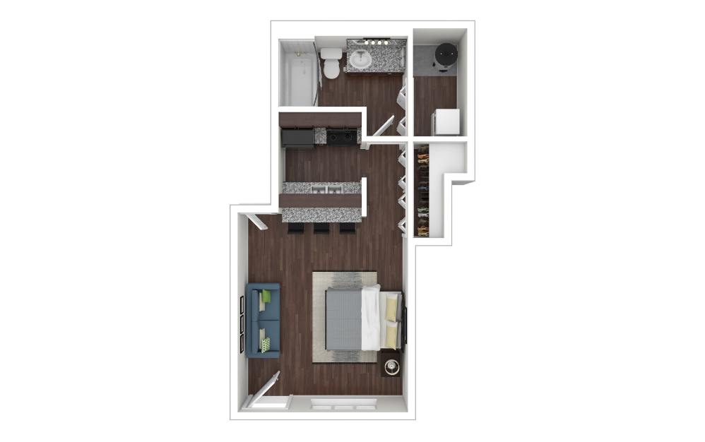 S1 Floorplan-Southwind Village Apartments 3D Apartment Floorplan